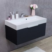 Тумба подвесная Fancy Marble Bermuda-1 90x46 см с раковиной Ashley 900C МДФ серый Bermuda 1 С