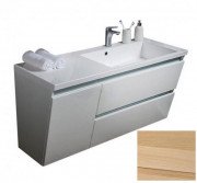 Тумба подвесная Fancy Marble Cyprus 124,5х47 см правая с раковиной Peggy 1250 шпон дуба Cyprus125Rш