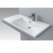 Раковина для ванной Fancy Marble Amelia 90х46 см правая искусственный камень белый 0709301