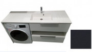 Тумба підвісна Fancy Marble Vivara 149,4 х49,7 права см з раковиною Lauretta 1500R МДФ сірий Vivara150RC