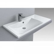 Раковина для ванної Fancy Marble Amelia 90х46 см ліва штучний камінь білий 0709201