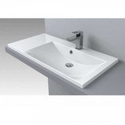 Раковина для ванної Fancy Marble Amelia 90х46 см права штучний камінь білий 0709301