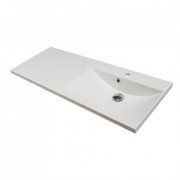 Раковина для ванної Fancy Marble Amelia 124,5х46,3 см права штучний камінь білий 0712401