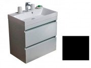 Тумба подвесная Fancy Marble Sherman 69,2х44,2 см с раковиной Signe 700 МДФ черный Sherman700Ч