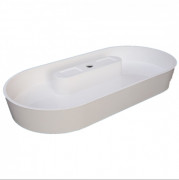 Раковина для ванной Fancy Marble Lika 90х44 см искусственный камень белый 8009101