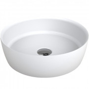 Раковина для ванной Fancy Marble Silvia Ø40 см искусственный камень белый 9204101