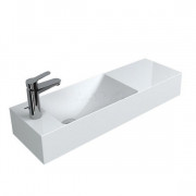 Раковина для ванної Fancy Marble Trill 80,9х25,7 см ліва штучний камінь білий 8708301