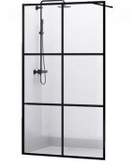 Стенка душевая Volle Malla Negra Walk-In 120 см черный матовый/прозрачное стекло 18-08-120black set