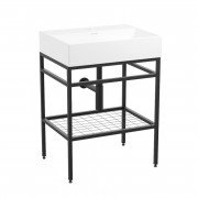 Консоль с раковиной Volle Leon 60 см металл матовый черный 1911.006004