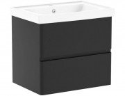 Тумба з раковиною Volle Oliva 65 см підвісна МДФ/ДСП чорний 15-45-61B