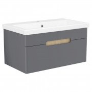 Тумба с раковиной Volle Solo 80 см подвесная МДФ/ДСП антрацит 1910.328009
