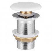 Донний клапан для раковини Volle click-clack з керамічною кришкою білий 90-00-77W