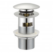 Донный клапан для раковины Volle click-clack с переливом латунь хром 9000.104401