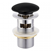 Донний клапан для раковини Volle click-clack з переливом латунь чорний матовий 9000.104404