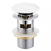 Донный клапан для раковины Volle click-clack с переливом латунь белый глянец 9000.104407