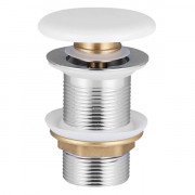 Донный клапан для раковины Volle click-clack с керамической крышкой белый 90-00-77W