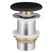 Донный клапан для раковины Volle click-clack с керамической крышкой черный 90-00-77Bl