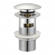 Донний клапан для раковини Volle click-clack з переливом латунь хром 9000.104401