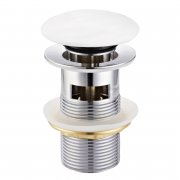 Донний клапан для раковини Volle click-clack з переливом латунь білий глянець 9000.104407