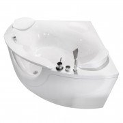Ванна акрилова кутова Volle 150x150 см з підголовником і змішувачем білий TS-103CC