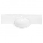 Раковина для ванної Fancy Marble Katja 140х49, 6 см штучний камінь білий матовий 2414103