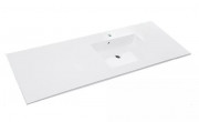Раковина для ванної Fancy Marble Lauretta 150х50 см права штучний камінь білий матовий 5815403