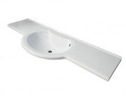 Раковина для ванної Fancy Marble Lena 140х50 см штучний камінь білий матовий 1414103