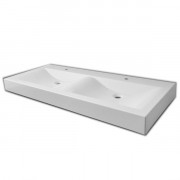 Раковина для ванной Fancy Marble Lily двойная 119,9х49,8 см искусственный камень белый матовый 4212203