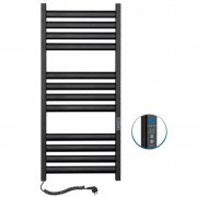 Электрический полотенцесушитель Navin Ellipse 500х1200 Digital левый окрашенная сталь черный муар 12-245152-5012