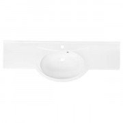 Раковина для ванної Fancy Marble Katja 140х49, 6 см штучний камінь білий матовий 2414103