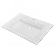 Раковина для ванной Fancy Marble Laura 70х48,1 см искусственный камень белый матовый 6107103