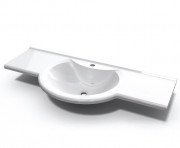 Раковина Fancy Marble Lena 105х50 см штучний камінь білий матовий 1410103