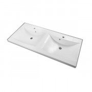 Раковина для ванной Fancy Marble Lucia двойная 120х48 см искусственный камень белый матовый 1312103