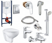 Комплект Grohe Mega Bundle унітаз з інсталяцією та набір змішувачів для ванної  UA39586MB0