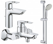 Набір змішувачів для ванної Grohe BauLoop 3 в 1 з душовим гарнітуром хром UA123214M0