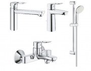 Набор смесителей для ванной и кухни Grohe BauLoop 3 в 1 с душевым гарнитуром хром UA123225MK