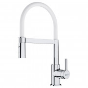 Змішувач для кухні Franke Lina з висувною лійкою хром/білий 115.0626.088