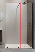 Створка душевой двери Radaway Furo Black Walk-in 110 R раздвижная 58.8х200 см правая черный/прозрачное стекло 10106588-54-01R