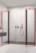 Комплект неподвижных элементов душевой двери Radaway Nes 8 Black DWD II 67х200 см черный/прозрачное стекло 10080167-54-01