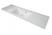 Раковина Fancy Marble Margo 150х46 см штучний камінь білий матовий 2715103