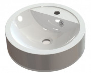 Раковина для ванної Fancy Marble Renata Ø43 см штучний камінь білий матовий 0804103