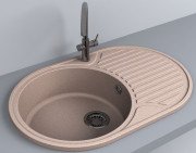 Миття для кухні Fancy Marble Vermont 77х50 см литий мармур пісочний 113087001