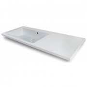 Раковина для ванной Fancy Marble Peggy 125х50 см левая искусственный камень белый матовый 3613303