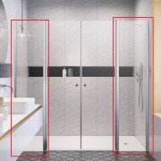 Комплект нерухомих елементів душових дверей Radaway Eos DWD II 83х195 см хром/прозоре скло 13799830-01-01