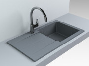 Мийка для кухні Fancy Marble Tennessee 77,1х43 см литий мармур сірий 106080013