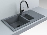 Мийка для кухні Fancy Marble Alabama 77х43 см литий мармур сірий 107080013