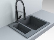 Мийка для кухні Fancy Marble Arizona 59,7х49,5 см литий мармур сірий 105060013