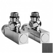 Кран для рушникосушарки кутовий NAVIN Квадро 3/4х1/2 латунь чорный 2 шт. 21-633550-0855