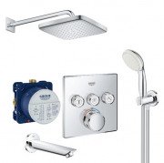 Душевая система скрытого монтажа Grohe Grohtherm SmartControl с Tempesta Cube 250 хром UA26415SC2