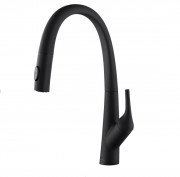 Смеситель для кухни Kraus Arqo с выдвижной лейкой латунь матовый черный KPF-2523MB